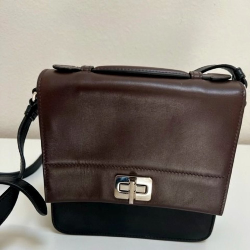 Prada BT1016 Calf Leather Crossbody Bag Brown and Brown NWT Perfect Condition